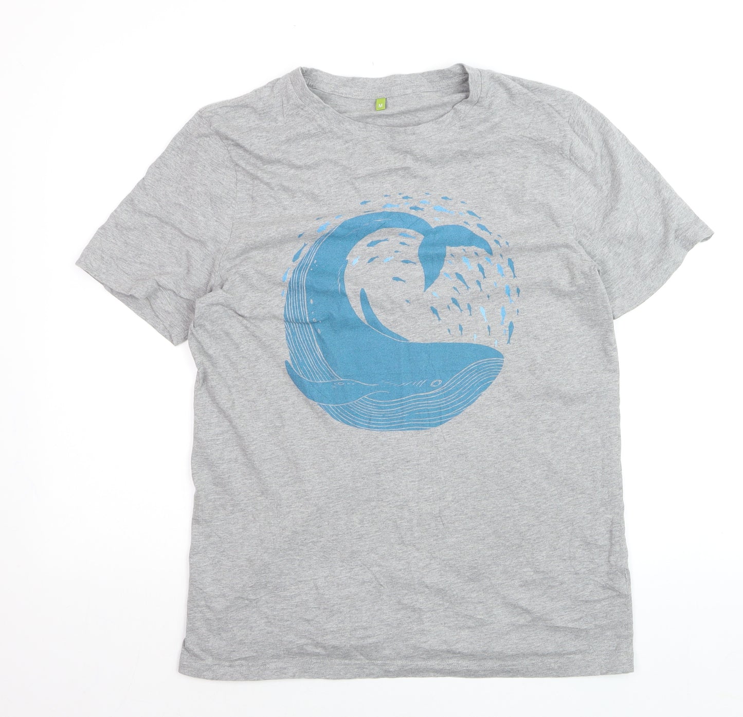 Rapanui Men's Grey Whale Graphic T-Shirt Size M Organic Cotton