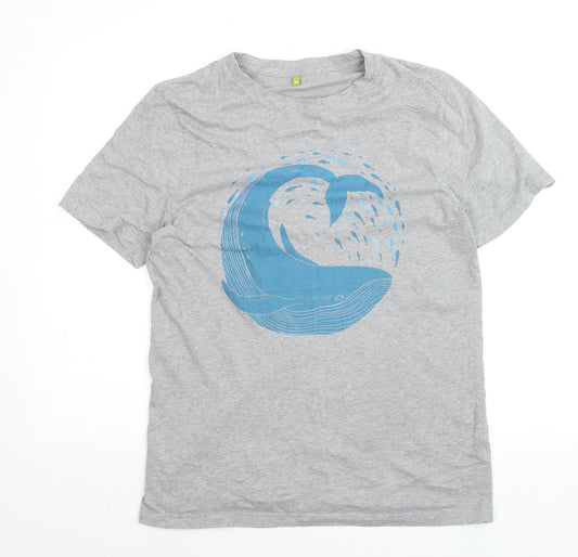 Rapanui Men's Grey Whale Graphic T-Shirt Size M Organic Cotton