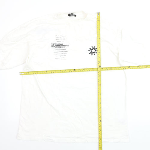 boohooMAN Men's White Long Sleeve Graphic Flame Top Size M