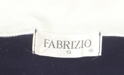 Fabrizio Women's Blue Collared Henley Long Sleeve Jumper Size S