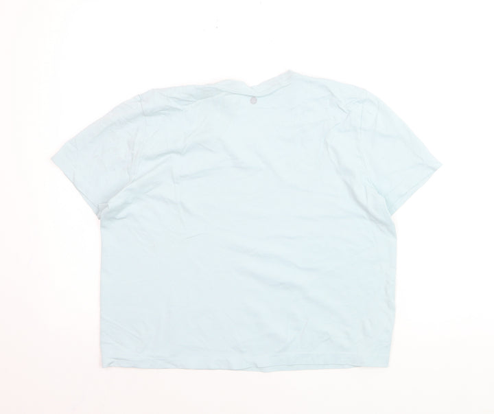 Harmony & Balance Women's Blue Cotton Stretch T-Shirt Size L