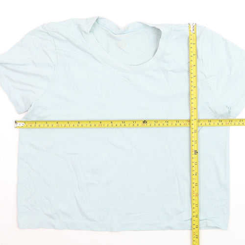 Harmony & Balance Women's Blue Cotton Stretch T-Shirt Size L