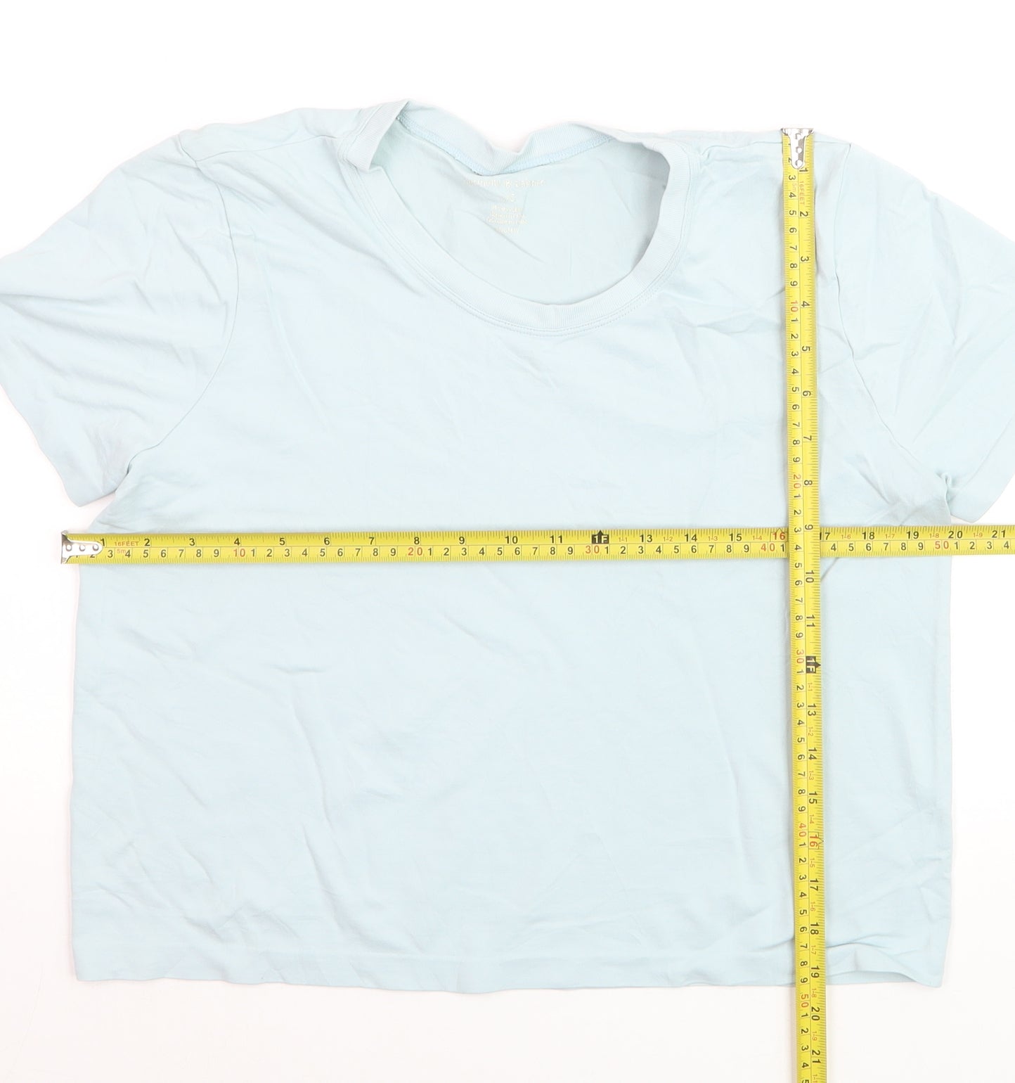 Harmony & Balance Women's Blue Cotton Stretch T-Shirt Size L