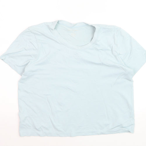 Harmony & Balance Women's Blue Cotton Stretch T-Shirt Size L