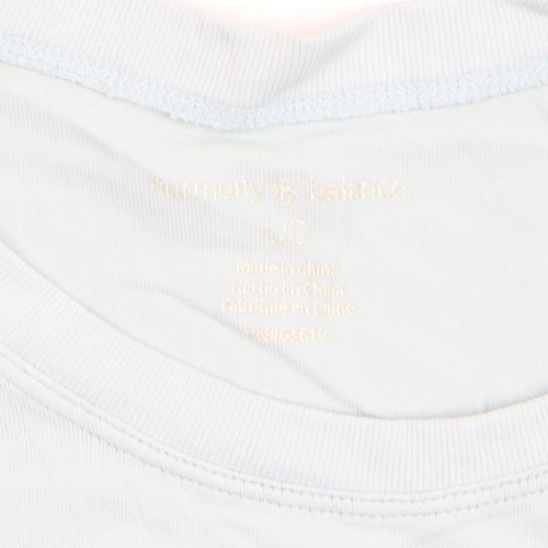 Harmony & Balance Women's Blue Cotton Stretch T-Shirt Size L