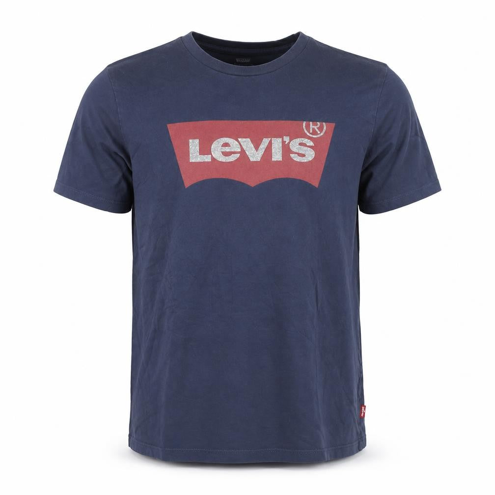 Front view of Levi's Men's Blue Graphic Logo Regular Fit Cotton T-Shirt M