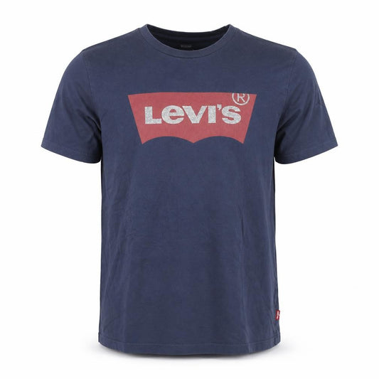 Front view of Levi's Men's Blue Graphic Logo Regular Fit Cotton T-Shirt M