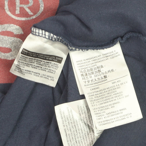Levi's Men's Blue Graphic Logo Regular Fit Cotton T-Shirt M