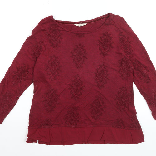 White Stuff Women's Red 3/4 Sleeve Tunic Blouse Size 14