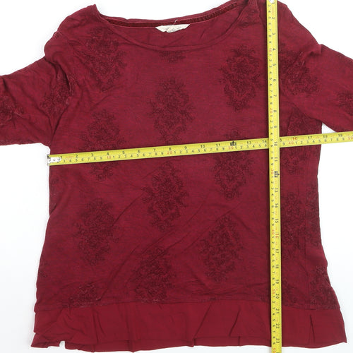 White Stuff Women's Red 3/4 Sleeve Tunic Blouse Size 14