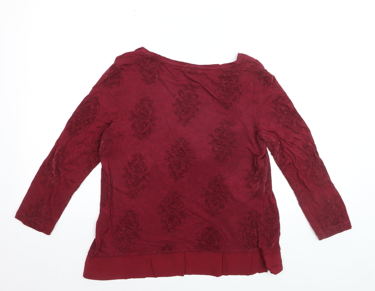 White Stuff Women's Red 3/4 Sleeve Tunic Blouse Size 14
