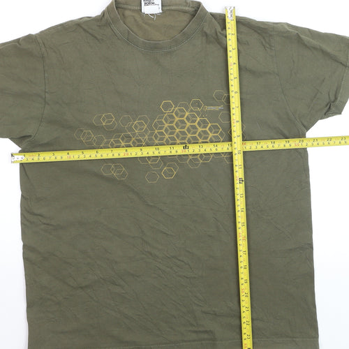 Seventyseven Men's Green Graphic Print Cotton T-Shirt Size S