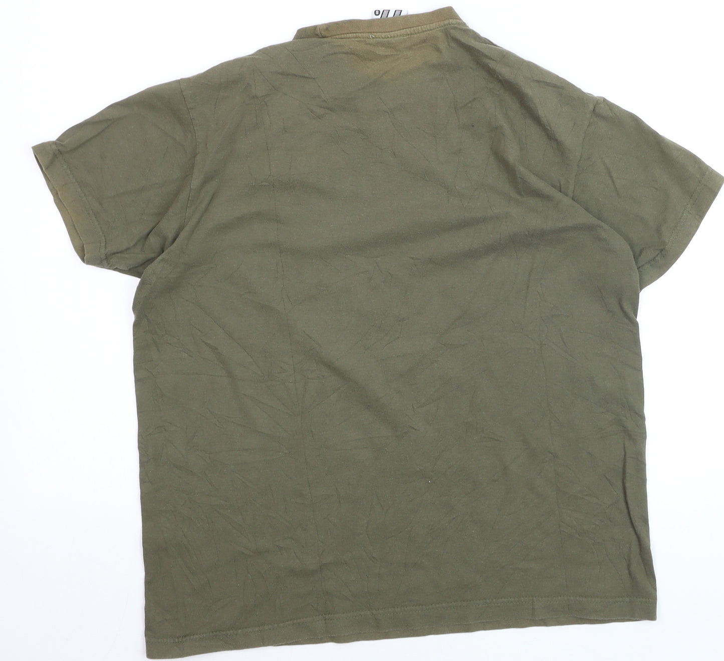 Seventyseven Men's Green Graphic Print Cotton T-Shirt Size S