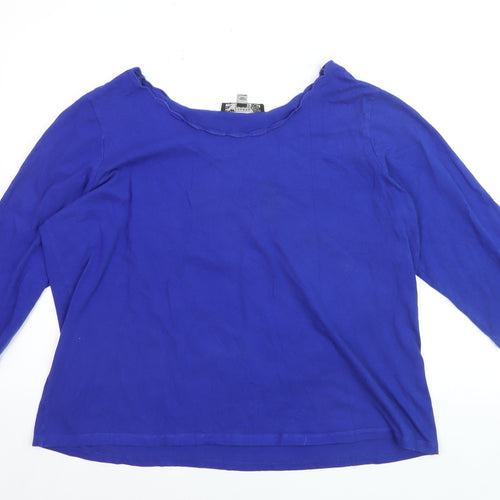 Joanna Hope Women's Blue Cotton 3/4 Sleeve Plus Size 22 Blouse