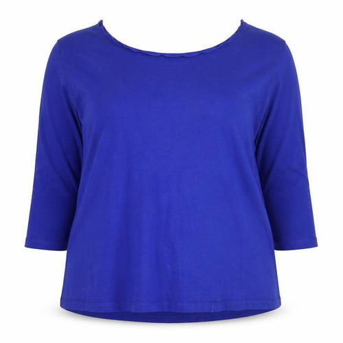 Joanna Hope Women's Blue Cotton 3/4 Sleeve Plus Size 22 Blouse