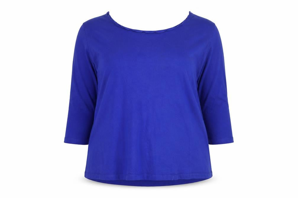 Joanna Hope Women's Blue Cotton 3/4 Sleeve Plus Size 22 Blouse