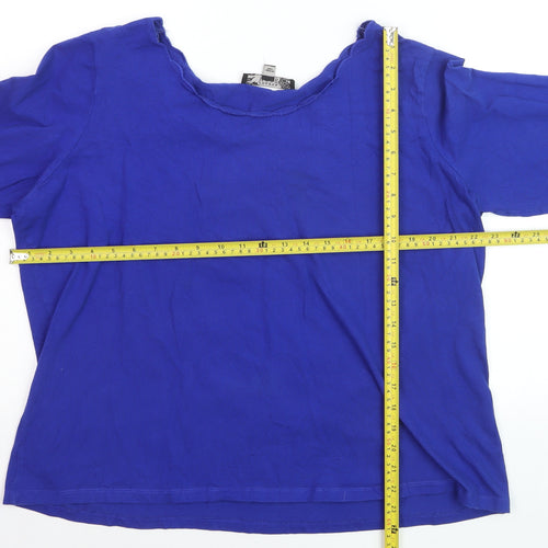 Joanna Hope Women's Blue Cotton 3/4 Sleeve Plus Size 22 Blouse