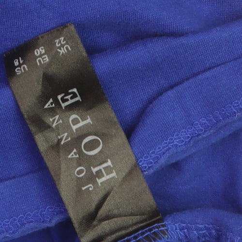 Joanna Hope Women's Blue Cotton 3/4 Sleeve Plus Size 22 Blouse