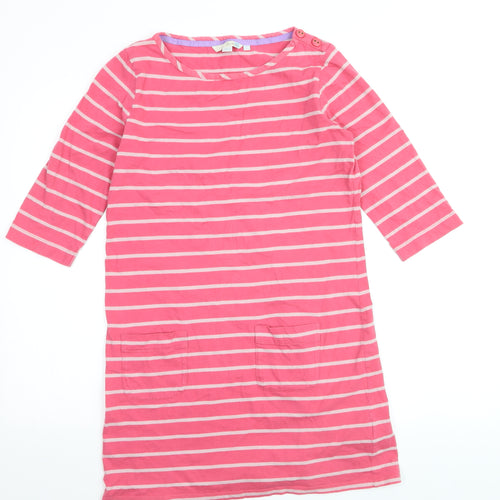 Boden Womens Pink White Stripe 3/4 Sleeve Cotton Tunic UK 12