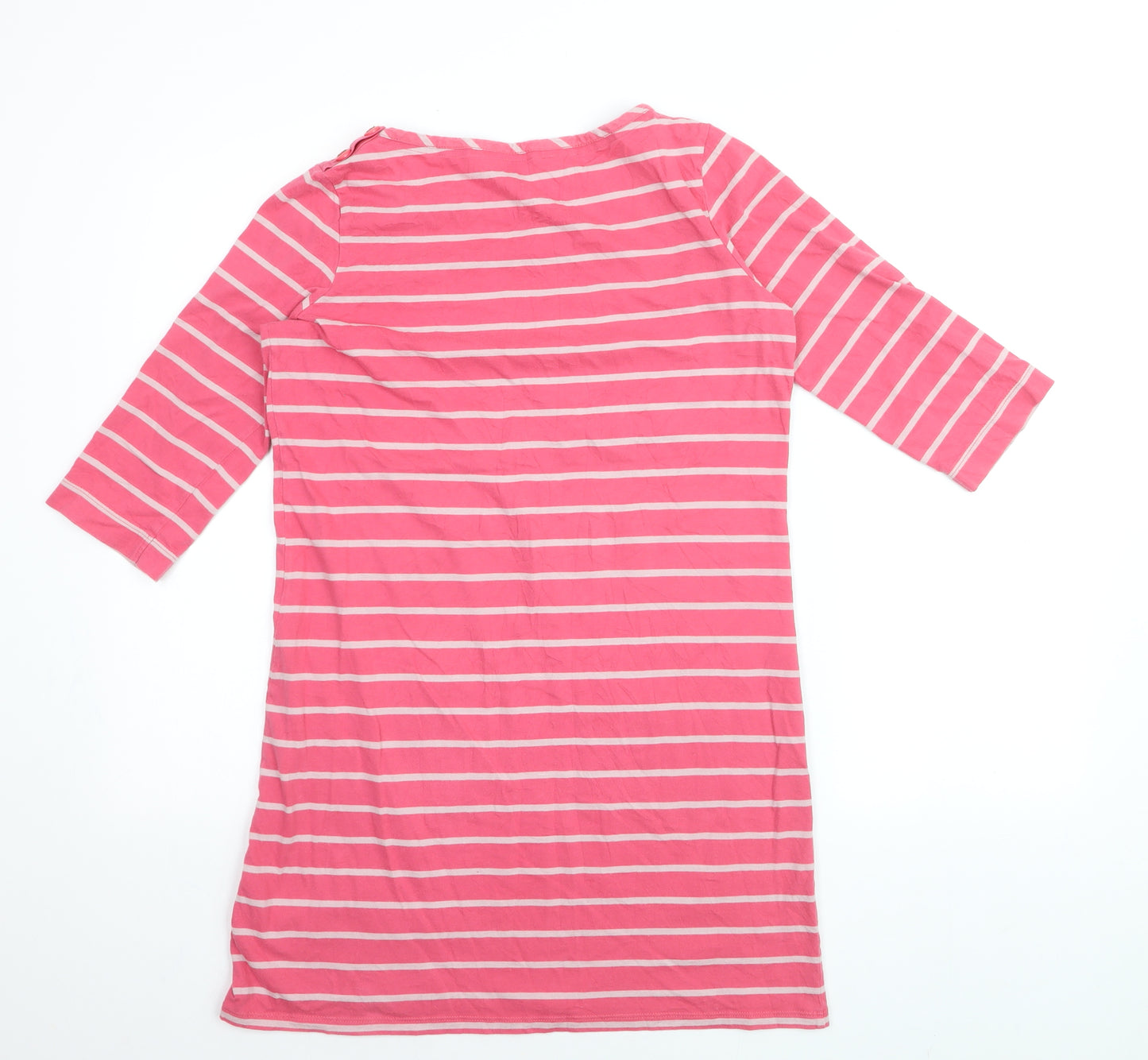 Boden Womens Pink White Stripe 3/4 Sleeve Cotton Tunic UK 12
