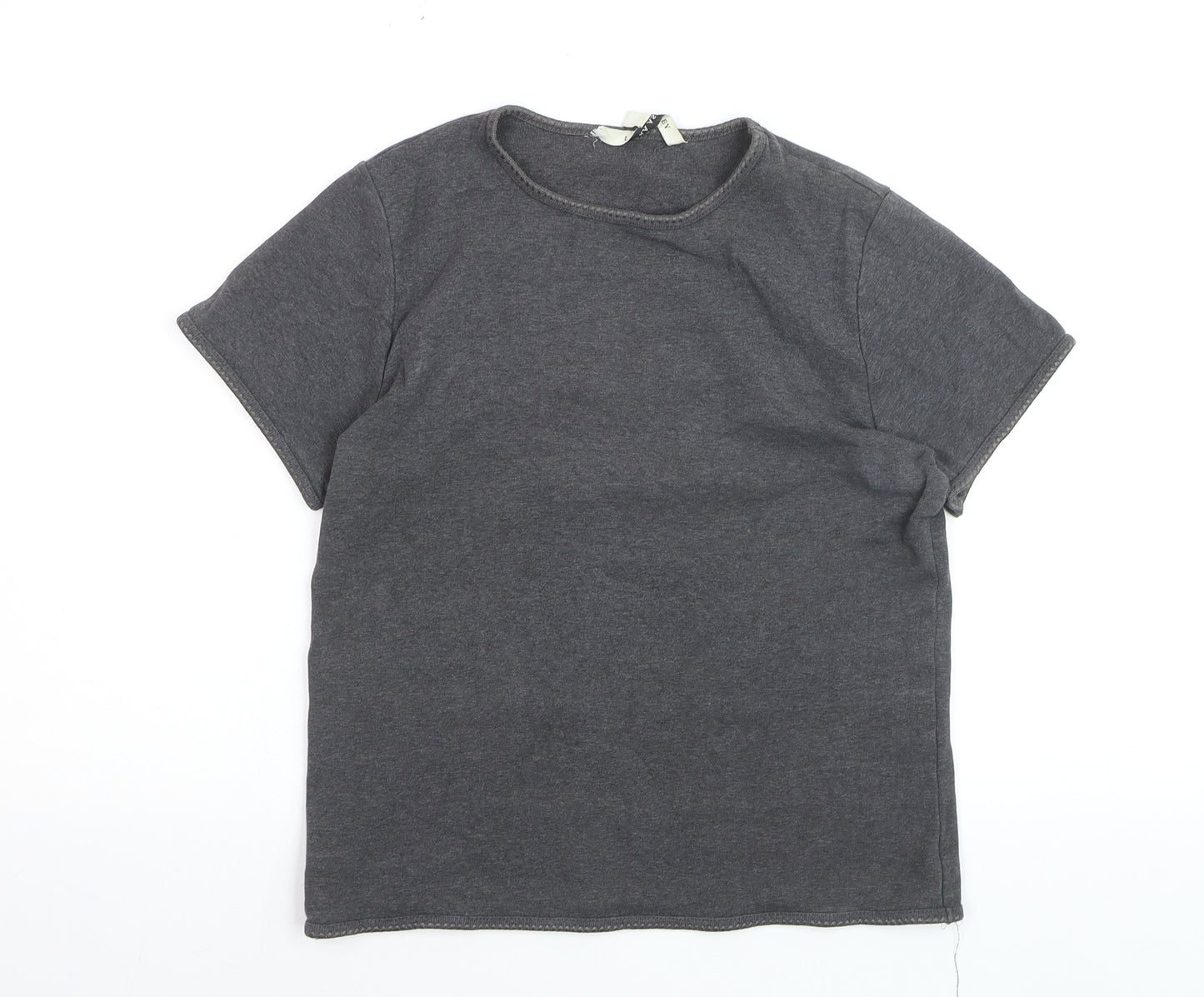 Laura Ashley Women's Grey Cotton Short Sleeve T-Shirt Size 18