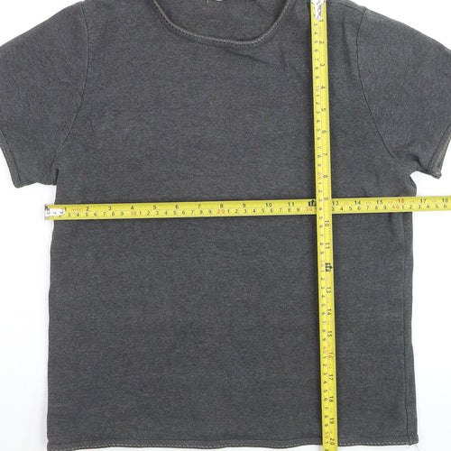 Laura Ashley Women's Grey Cotton Short Sleeve T-Shirt Size 18