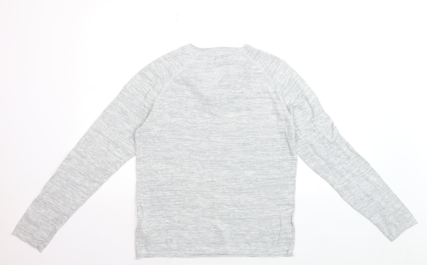 500/Denim Maison Cirqcent Men's Grey Henley Long Sleeve Top M