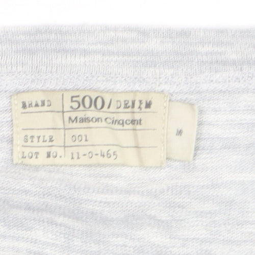 500/Denim Maison Cirqcent Men's Grey Henley Long Sleeve Top M