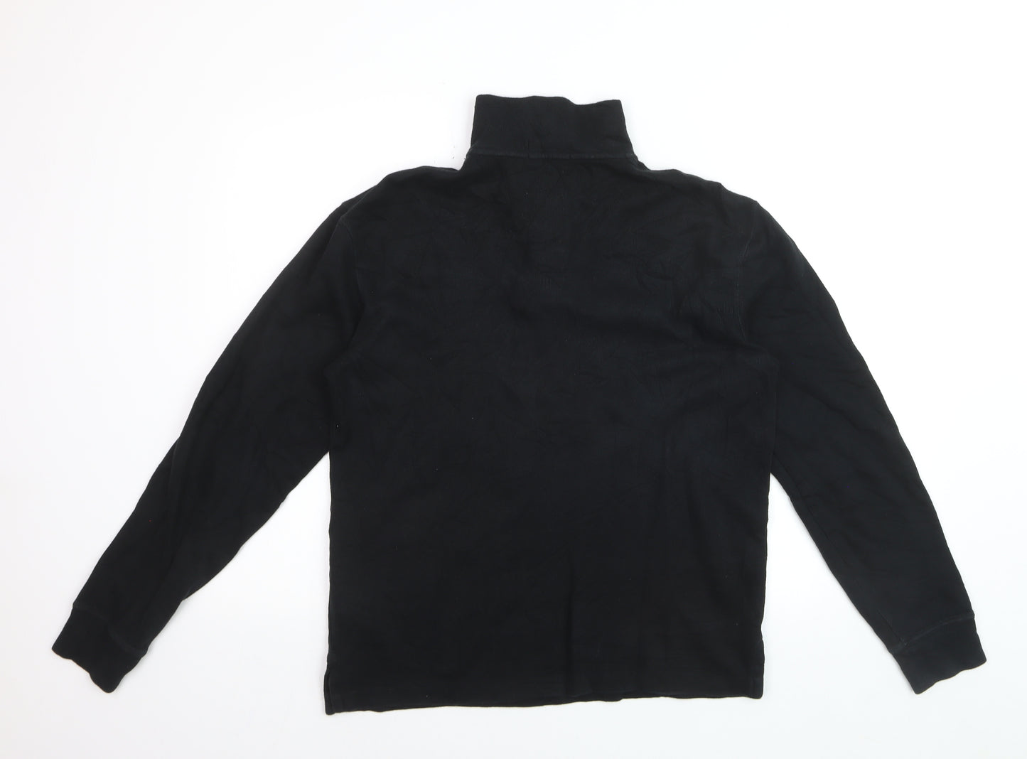 Ralph Lauren Men’s Black Cotton 1/4 Zip Jumper Size S Classic Fit