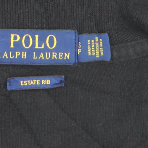 Ralph Lauren Men’s Black Cotton 1/4 Zip Jumper Size S Classic Fit