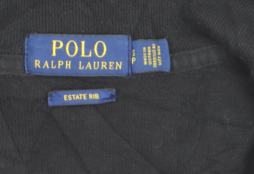 Ralph Lauren Men’s Black Cotton 1/4 Zip Jumper Size S Classic Fit