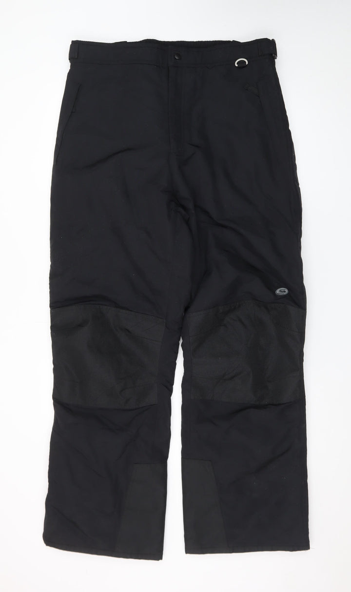 Slalom Men’s Black L Snow Pants Waterproof Winter Ski Trousers