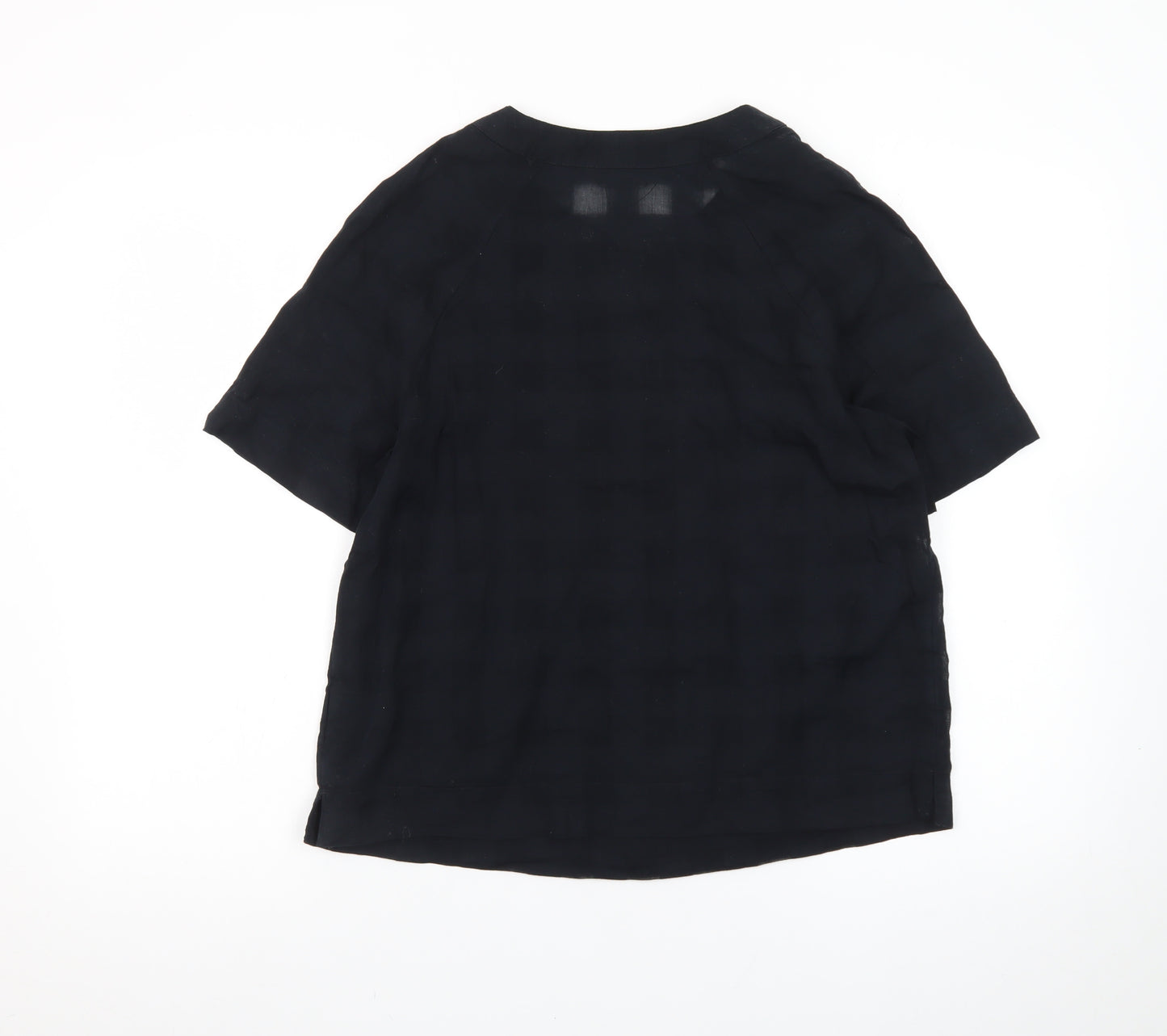 Marks and Spencer Women's Black Cotton Short Sleeve Blouse Size 6