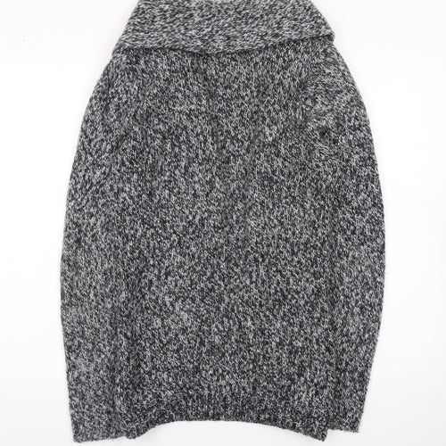 OVS Women's Grey Chunky Knit Open Cardigan Size S