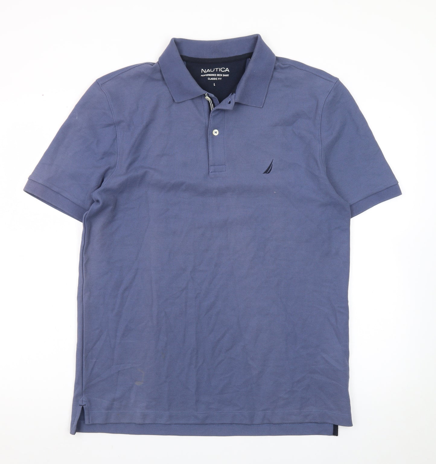 Nautica Men's Blue Classic Fit Performance Polo Shirt L