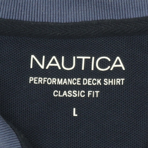Nautica Men's Blue Classic Fit Performance Polo Shirt L