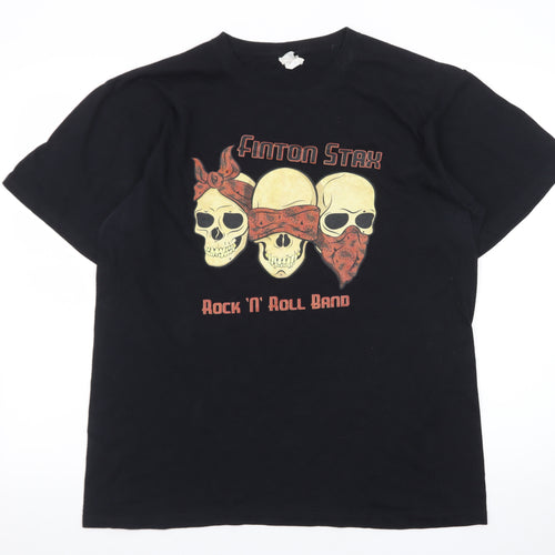 Anvil Men’s Black Rock Band Graphic T-Shirt - Size L Cotton Vintage Style