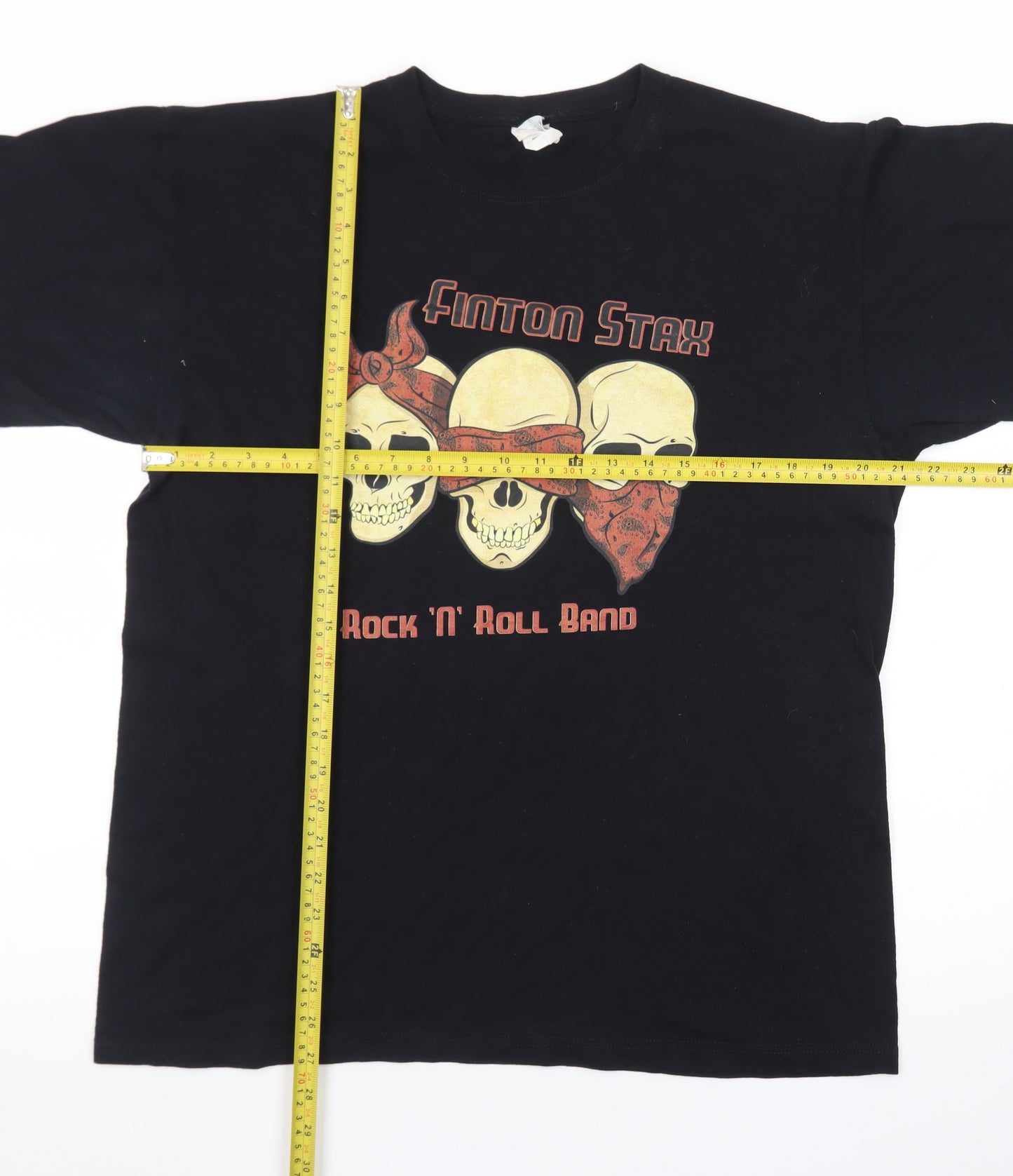 Anvil Men’s Black Rock Band Graphic T-Shirt - Size L Cotton Vintage Style