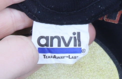 Anvil Men’s Black Rock Band Graphic T-Shirt - Size L Cotton Vintage Style