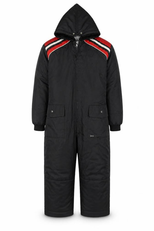 Edco Men's Black M Insulated Snow Pants Ski Suit Belted Hooded Winter Gear