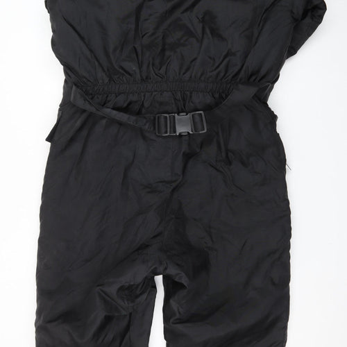 Edco Men's Black M Insulated Snow Pants Ski Suit Belted Hooded Winter Gear
