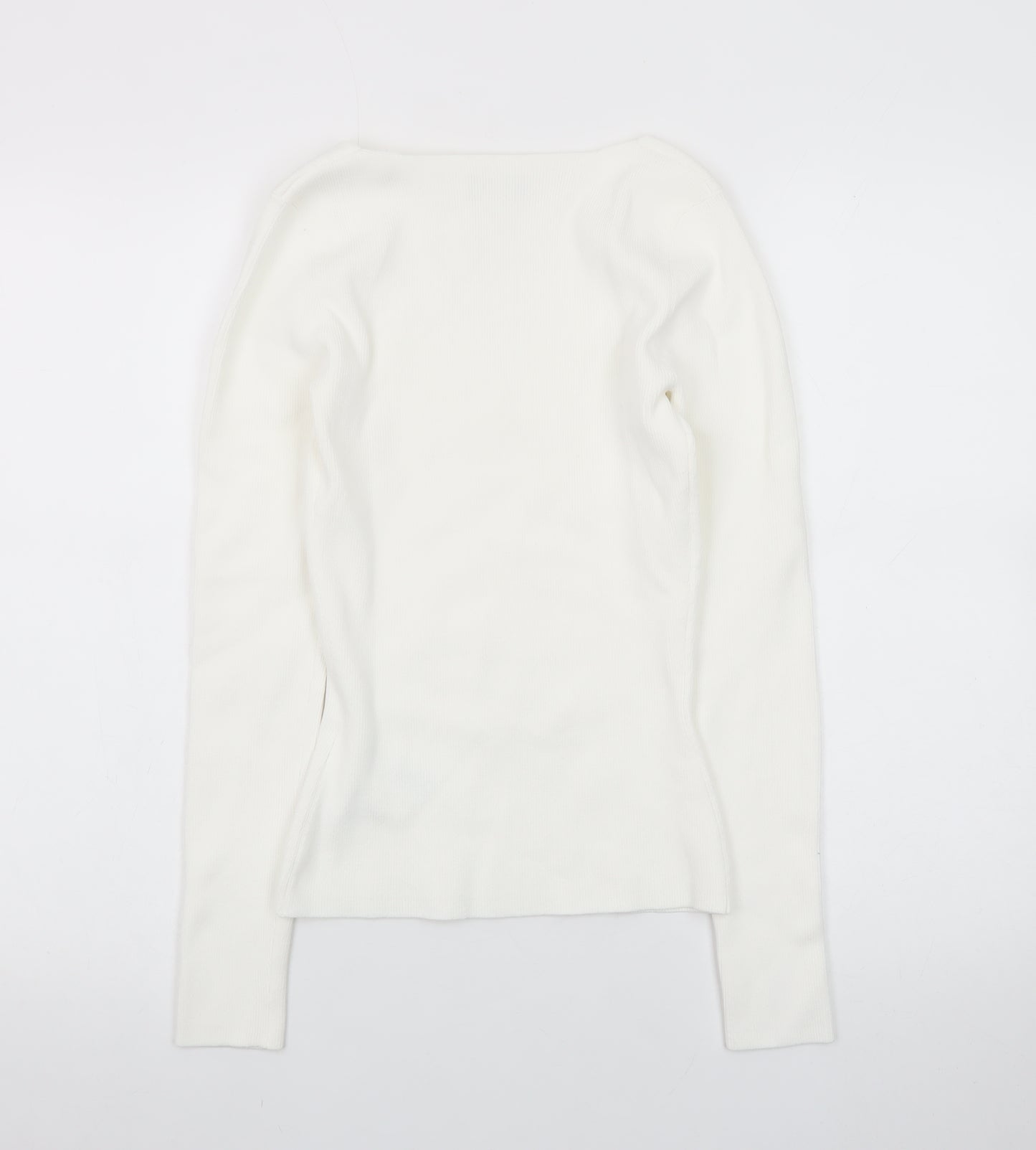 Reiss Women’s Ivory V-Neck Slim Knit Jumper Size S