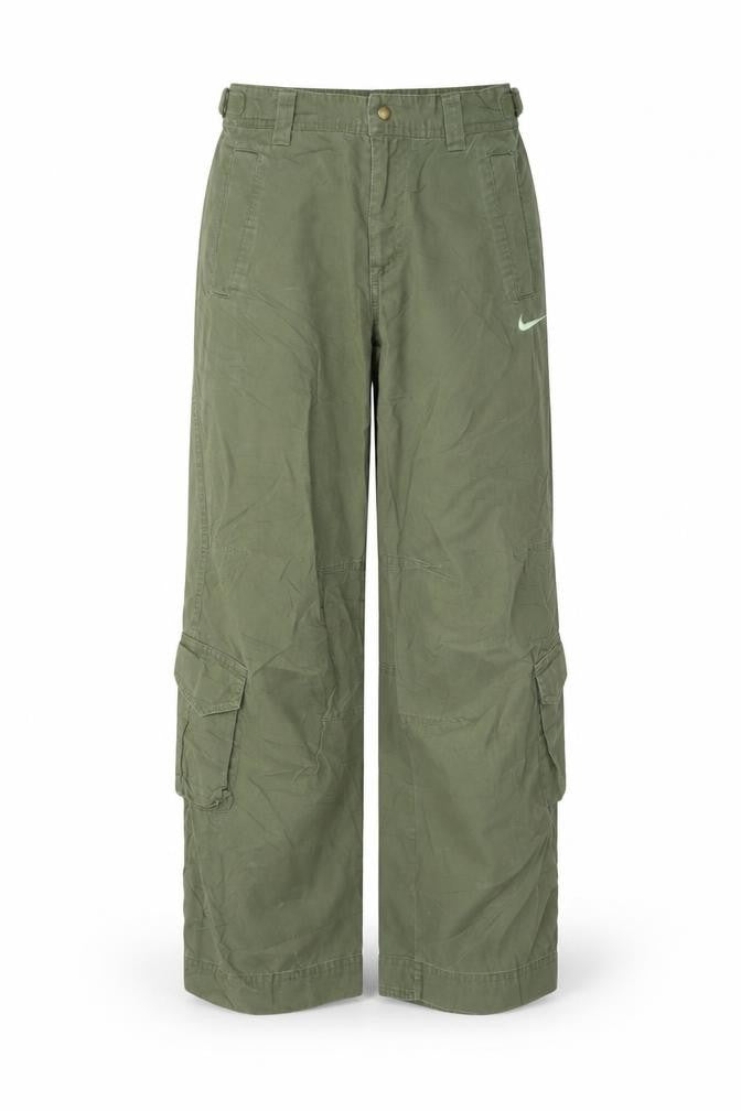 Nike Girls Green Cargo Trousers M 10-12 Years Cotton Casual Outdoor