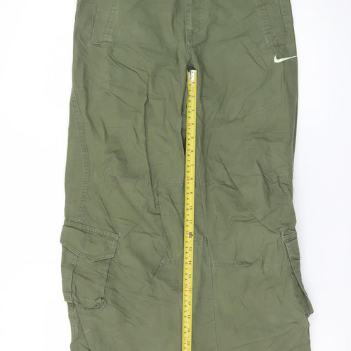 Nike Girls Green Cargo Trousers M 10-12 Years Cotton Casual Outdoor
