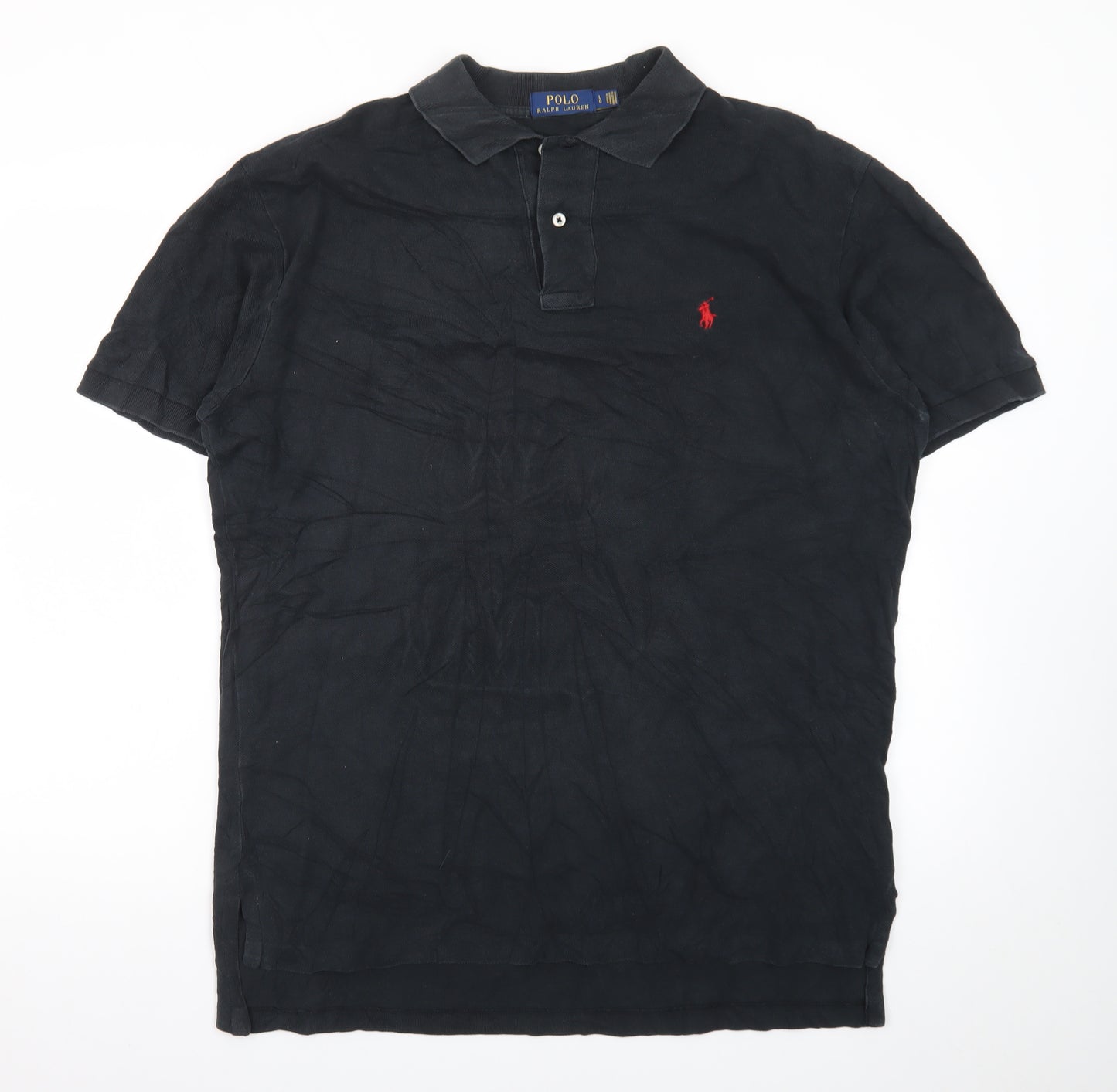 Ralph Lauren Men's Black Cotton Polo Shirt L Classic Fit