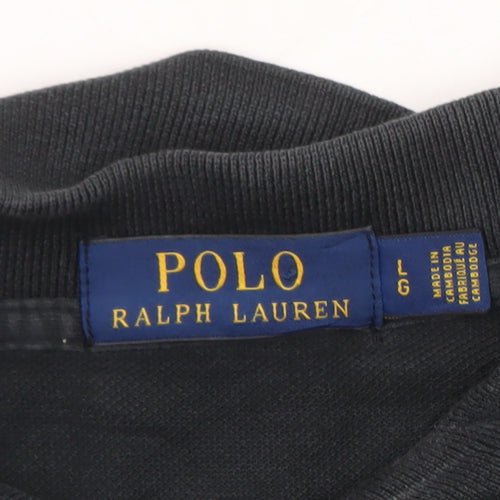 Ralph Lauren Men's Black Cotton Polo Shirt L Classic Fit