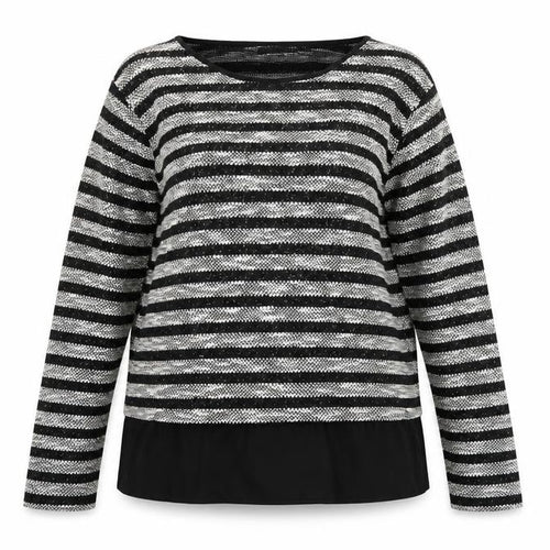 Oasis Women’s Black Striped Knit Pullover Jumper Size M