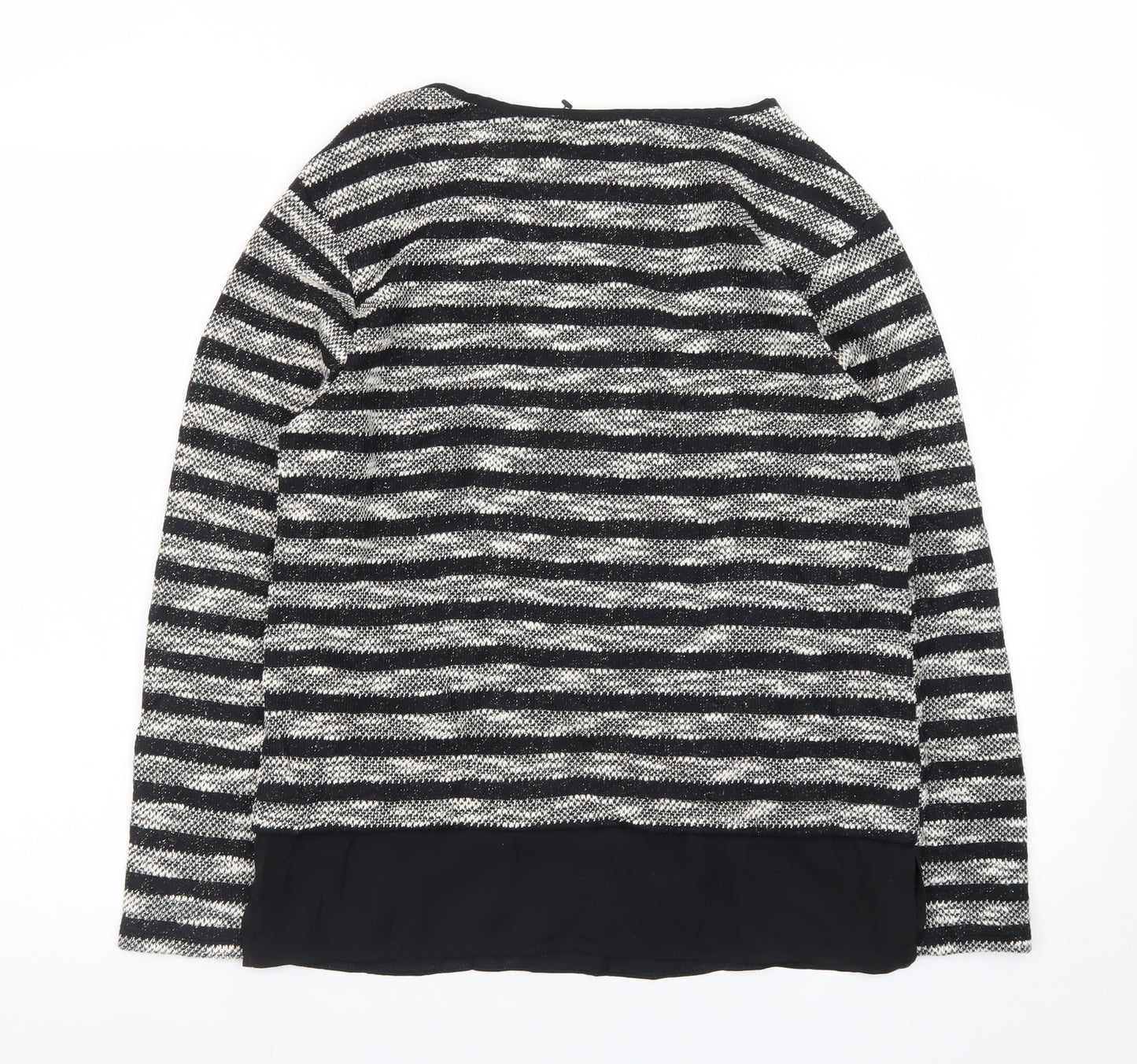 Oasis Women’s Black Striped Knit Pullover Jumper Size M