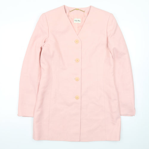 Viyella Women's Pink Single-Breasted Blazer Jacket UK 8 Classic Fit