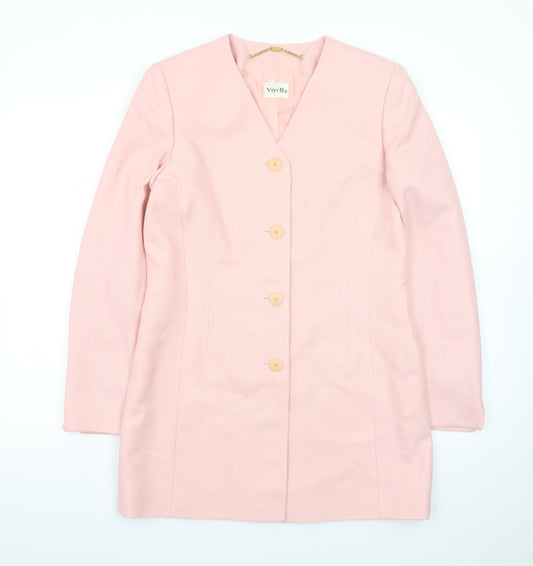 Viyella Women's Pink Single-Breasted Blazer Jacket UK 8 Classic Fit